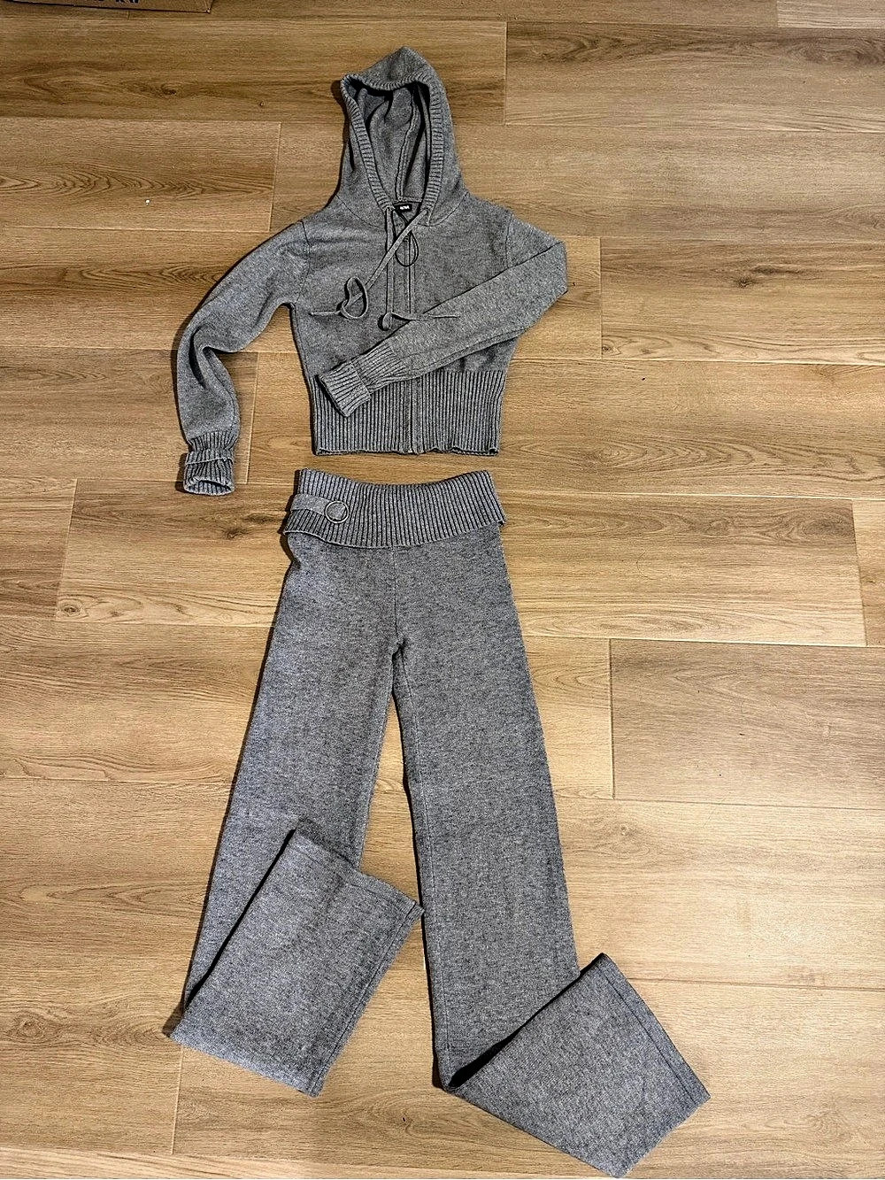 Fashion Nova Gray Hooded Sweater Set